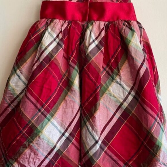 JANIE AND JACK Collections Crimson Plaid Plaid Silk Dress 5 - Picture 7 of 16